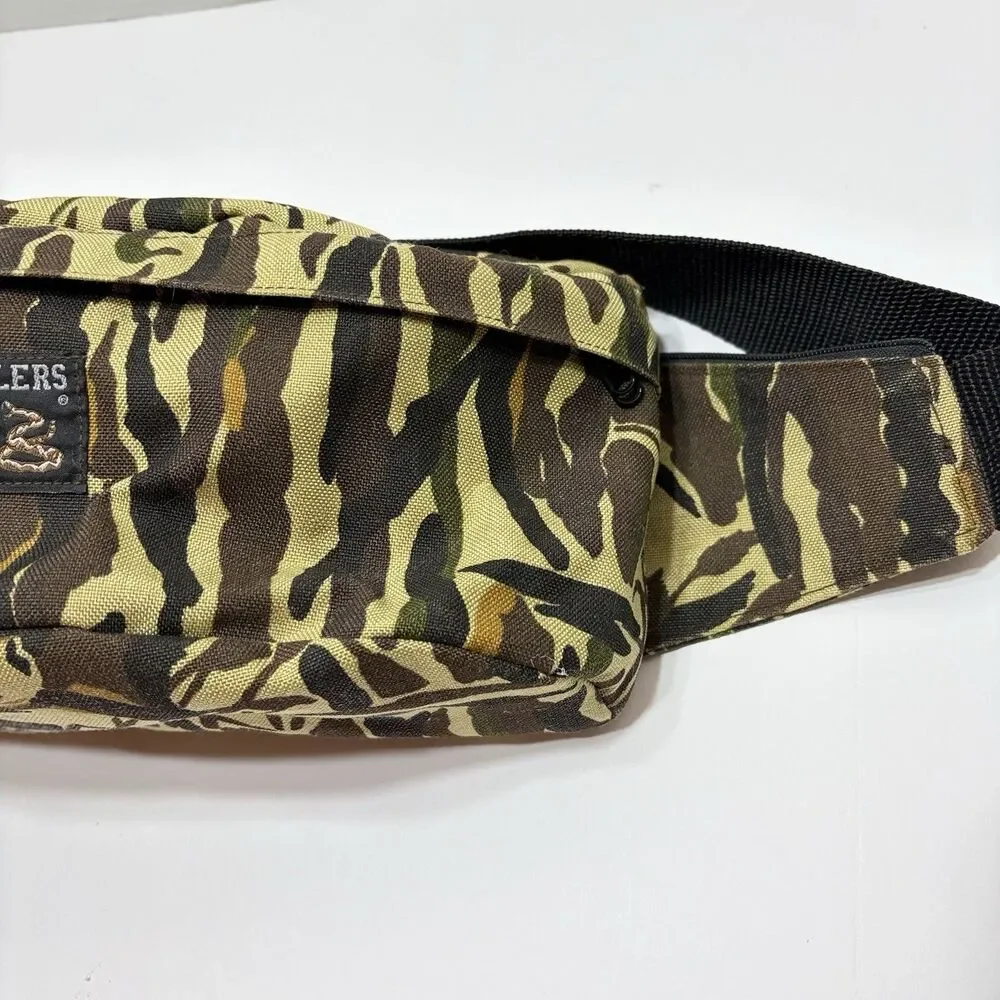 Vintage 80s 90s Rattlers Brand x Ducks Unlimited Tiger Stripe Camo Fanny Pack